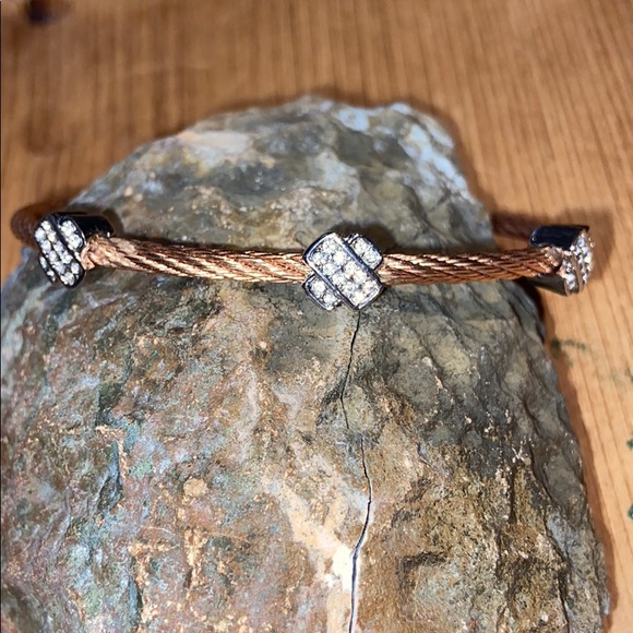 Magnetic fashion bracelets 7 “ pink gold with CZ‘s - Picture 1 of 3